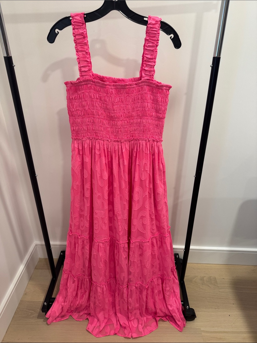 Lilly Pulitzer Hot Pink Smocked Maxi Dress